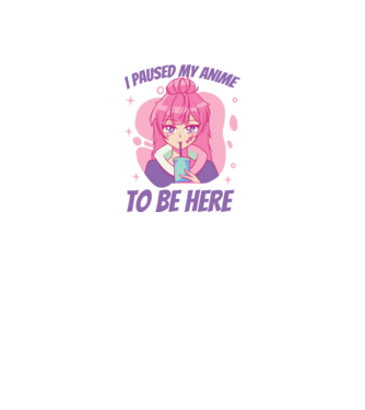 I paused my Anime to be here model roz neon pe tricou
