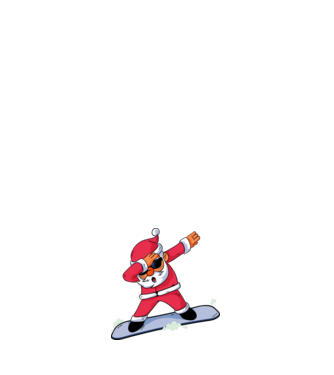 Moș Crăciun Snowboard DAB tricou amuzant model alb pe tricou