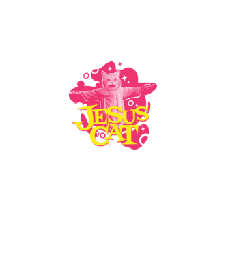 Jesus Cat model negru pe tricou