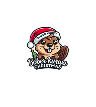 Bober Kurwa Christmas 1 model alb pe tricou