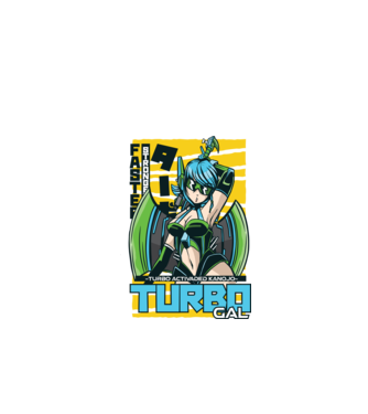 Turbo Gal Anime model alb pe tricou
