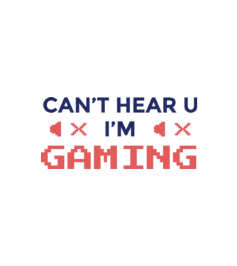 'Can''t hear U - I''m Gaming' model alb/roșu pe tricou