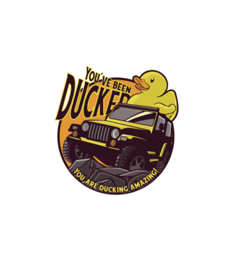 'You''ve been ducked - Off road SUV' model alb pe tricou