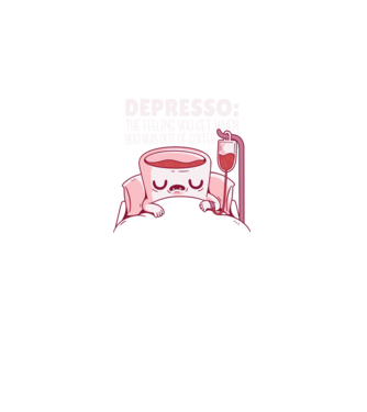 Depresso - Sentimentul când rămâi fără cafea model albastru regal pe tricou