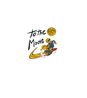 To the Moon Bitcoin model negru pe tricou