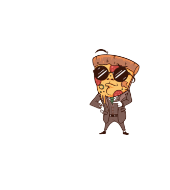 Agent de pizza în Costum model galben neon pe tricou