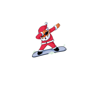 Moș Crăciun Snowboard DAB tricou amuzant model turcoaz pe tricou