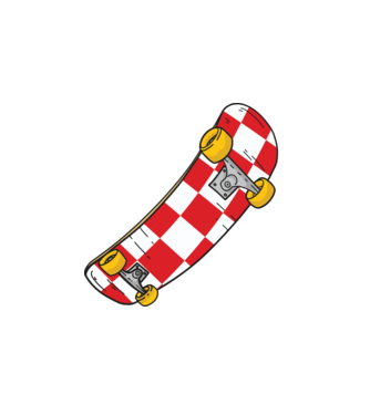 Skateboard model alb pe tricou