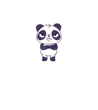 Panda furios model albastru regal pe tricou