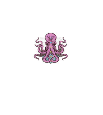 Yoga Octopus model negru pe tricou