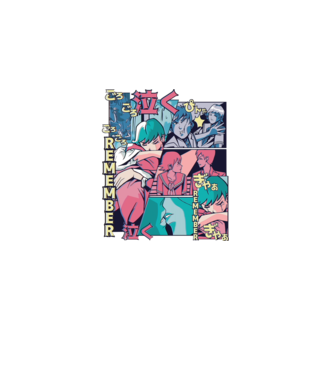 Anime Vaporwave benzi desenate model alb pe tricou