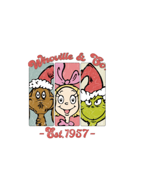 Whoville & Co. - Grinch model alb pe tricou