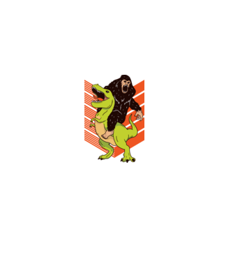 Dinozaur Yeti model alb pe tricou