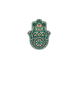Mână Hamza - Mâna lui Dumnezeu Mandala model alb pe tricou