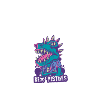 Rex Pistols model negru pe tricou