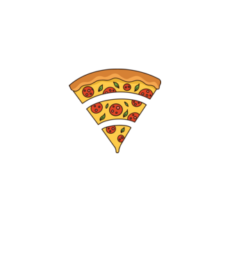 Felie de pizza Wifi model verde pe tricou