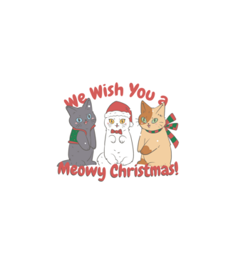 We wish You a Meowy Christmas model alb pe tricou