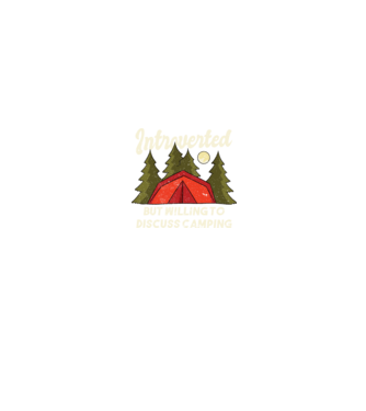Camping Introvertit model negru pe tricou