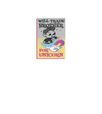 Îl ofer la schimb pe fratele meu pentru un unicorn model mov pe tricou