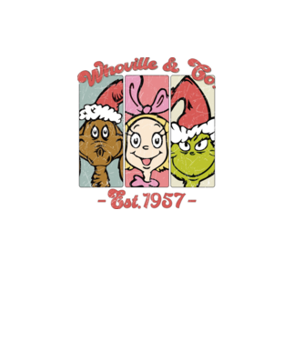 Whoville & Co. - Grinch model alb pe tricou