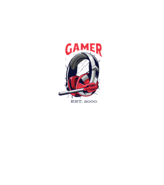Gamer est. 2000 model alb pe tricou