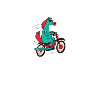 Cal cu bicicletă model verde pe tricou