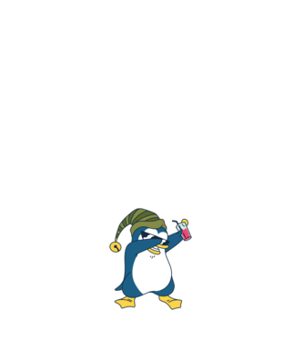 Pinguin DAB model negru pe tricou
