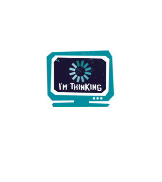 'I''m thinking Mă gândesc' model alb pe tricou