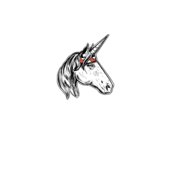 Cal Unicorn model gri pe tricou