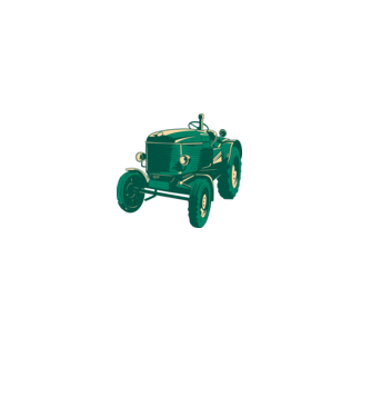 Tractor vechi model gri pe tricou