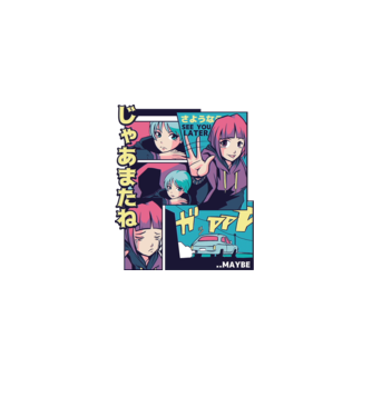 Anime Vaporwave See you Later model alb pe tricou