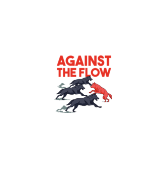 Against the flow - Împotriva curentului model alb pe tricou