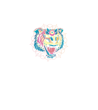 Tigru Mandala model negru pe tricou