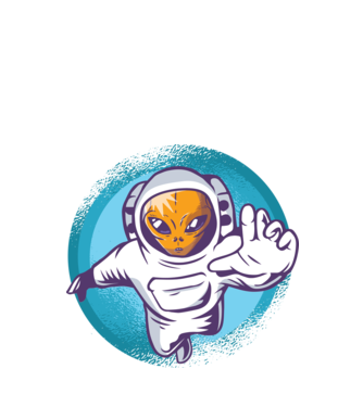 Alien Astronaut model negru pe tricou