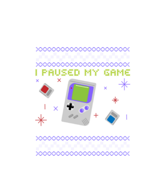 I paused my game to be here - Gamer pulovăr urât model alb pe tricou