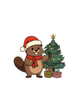 Bober Kurwa Christmas 2 model alb pe tricou