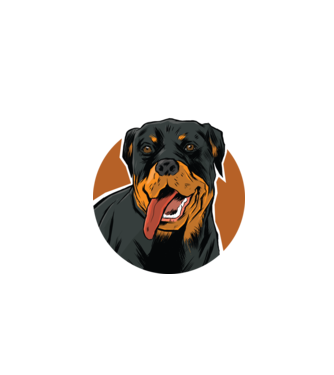 Tricou cu Câine Rottweiler model negru pe tricou
