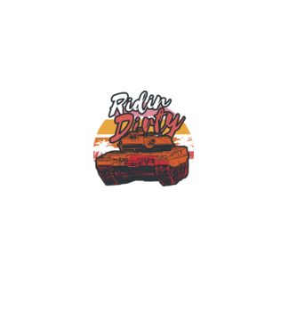 Ridin Dirty tricou cu tanc model negru pe tricou