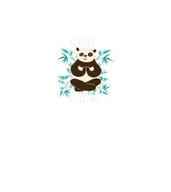 Stay Calm Panda meditație model negru pe tricou