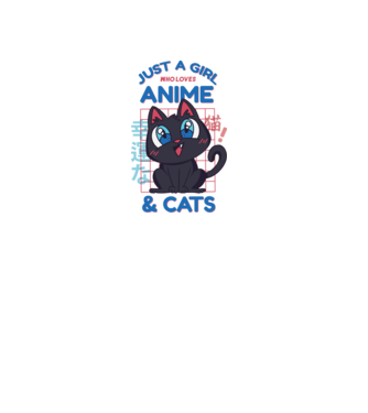 Doar o fată căreia îi place Anime și Pisicile model alb pe tricou