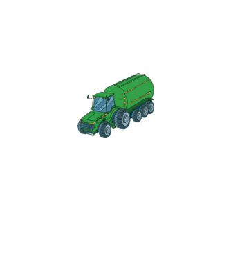 Tractor de recoltare model alb pe tricou