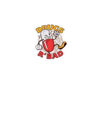 Drogurile sunt rele model alb pe tricou