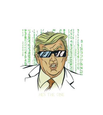 Trump Mátrix model alb pe tricou