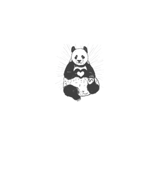Inimă panda model gri pe tricou