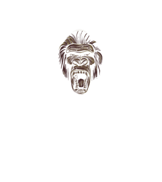 Gorilla Face model negru pe tricou