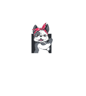 Bulldog Francez model gri pe tricou