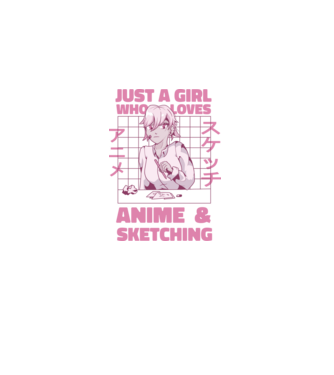 Doar o fată căreia îi place Anime și desenul model negru pe tricou