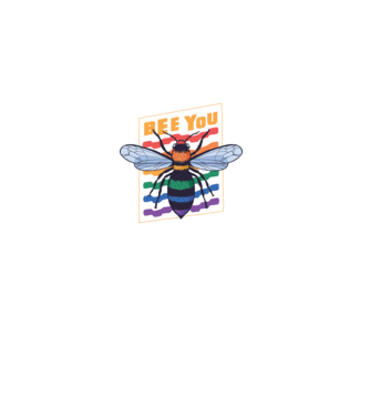 Bee You Pride model negru pe tricou
