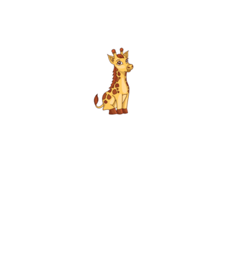 Girafă drăguță model negru pe tricou