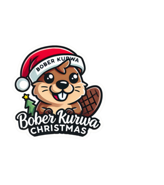 Bober Kurwa Christmas 1 model negru pe tricou